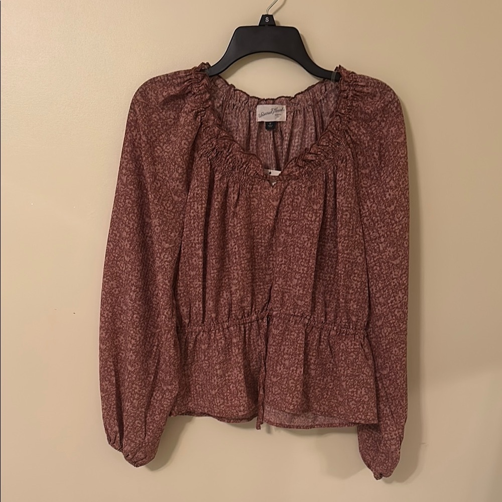 Universal Thread Red Ruffled Smocked Blouse